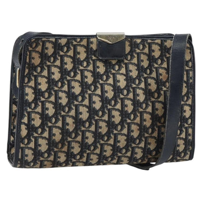 Christian Dior Vintage Trotter Shoulder Bag Canvas, NAVY, CANVAS, Shoulder bag