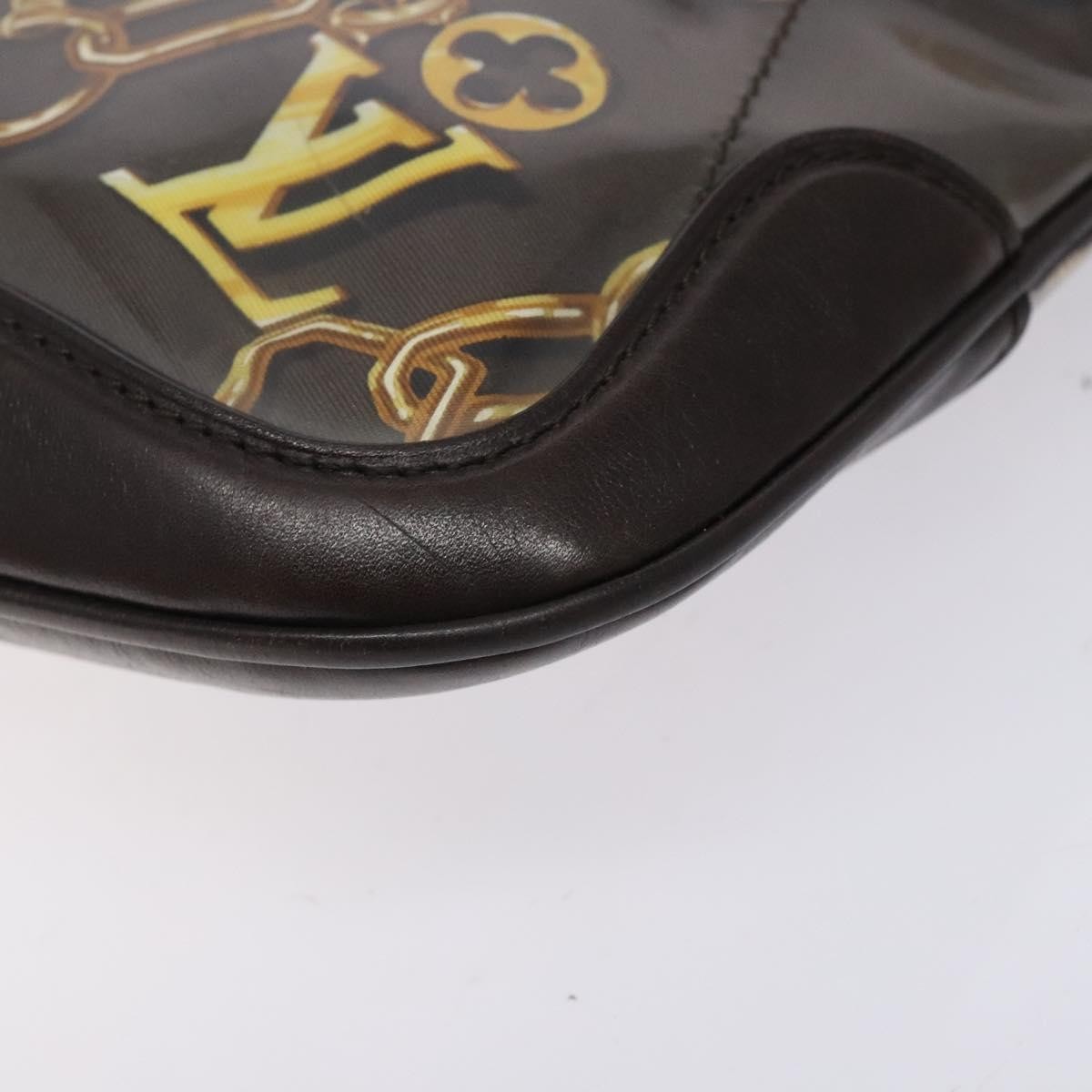 Louis Vuitton Charms Pochette PVC Over Printed Silk, BROWN, CANVAS, Clutche & pouche