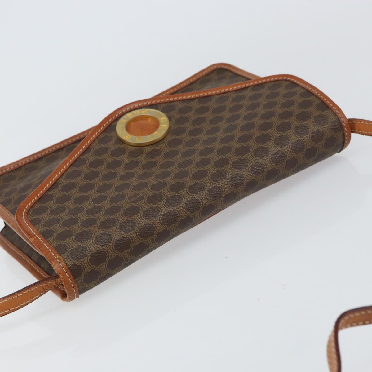 Celine Circle Logo Shoulder Bag Canvas, BROWN, CANVAS, Shoulder bag