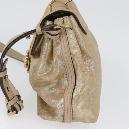 Chloe Elsie Convertible Satchel Leather, Gold, Leather, Handbag