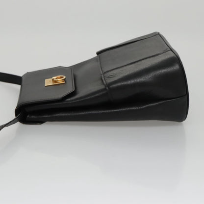 Celine Shoulder Bag Leather, BLACK, LEATHER, Shoulder bag