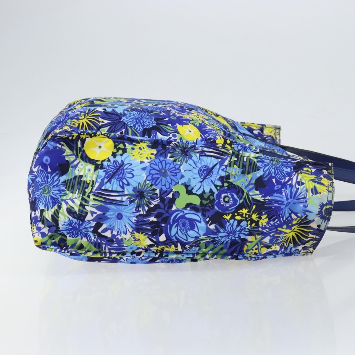 Prada Floreal Tote Printed Tessuto, Blue, Nylon, Tote Bag