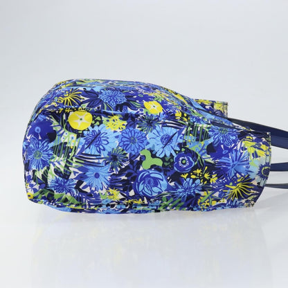 Prada Floreal Tote Printed Tessuto, Blue, Nylon, Tote Bag