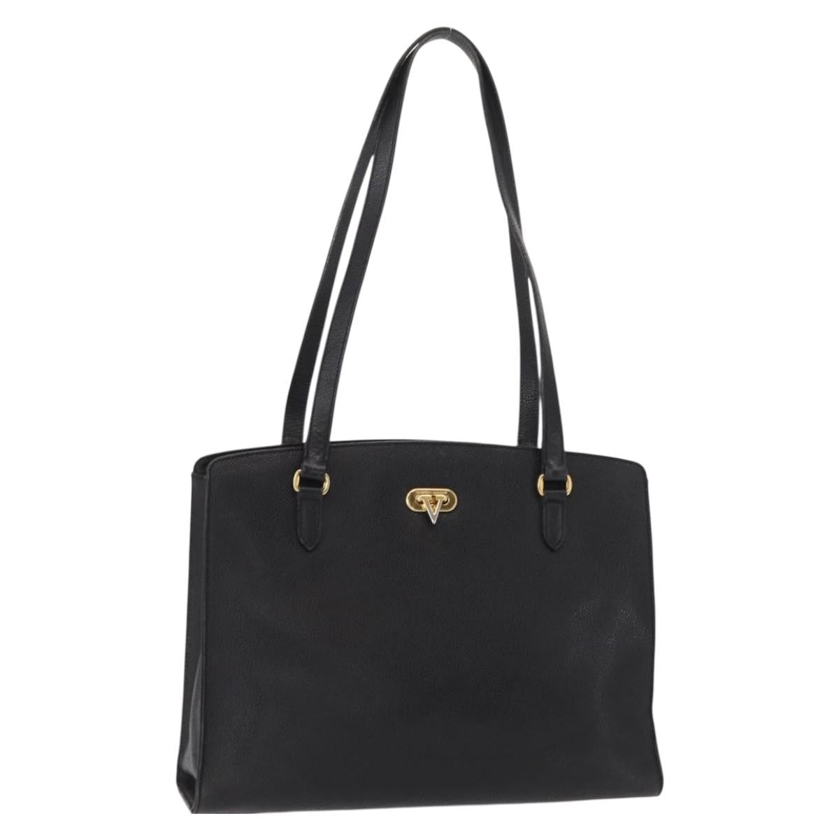 Valentino Garavani Vintage shoulder bag Leather, BLACK, LEATHER, Shoulder bag