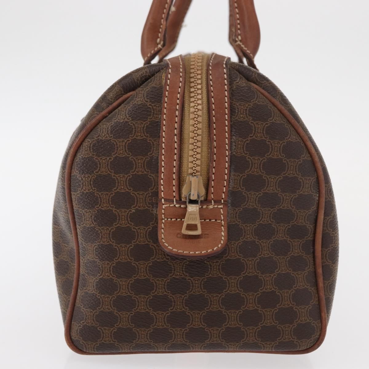 Celine Vintage Macadam Boston bag Canvas, BROWN, CANVAS, Travel bag