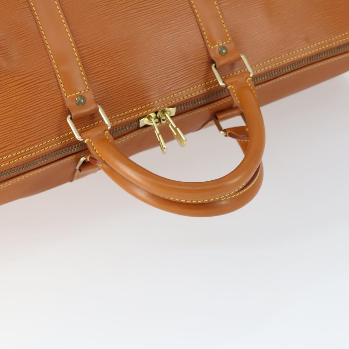 Louis Vuitton Keepall Bag Epi Leather, BROWN, LEATHER, Travel bag