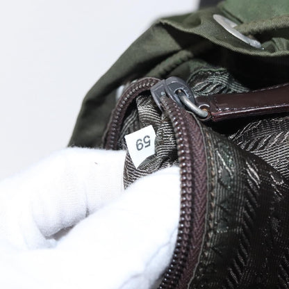 Prada Double Front Pocket Backpack Tessuto, Khaki, Nylon, Backpack