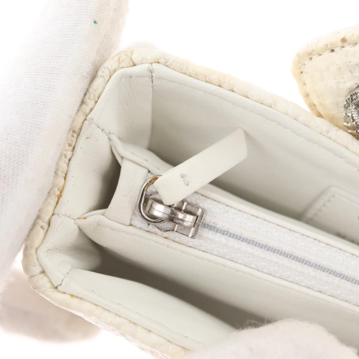 Chanel Vintage Clutch Tweed, White, Tweed, Clutch