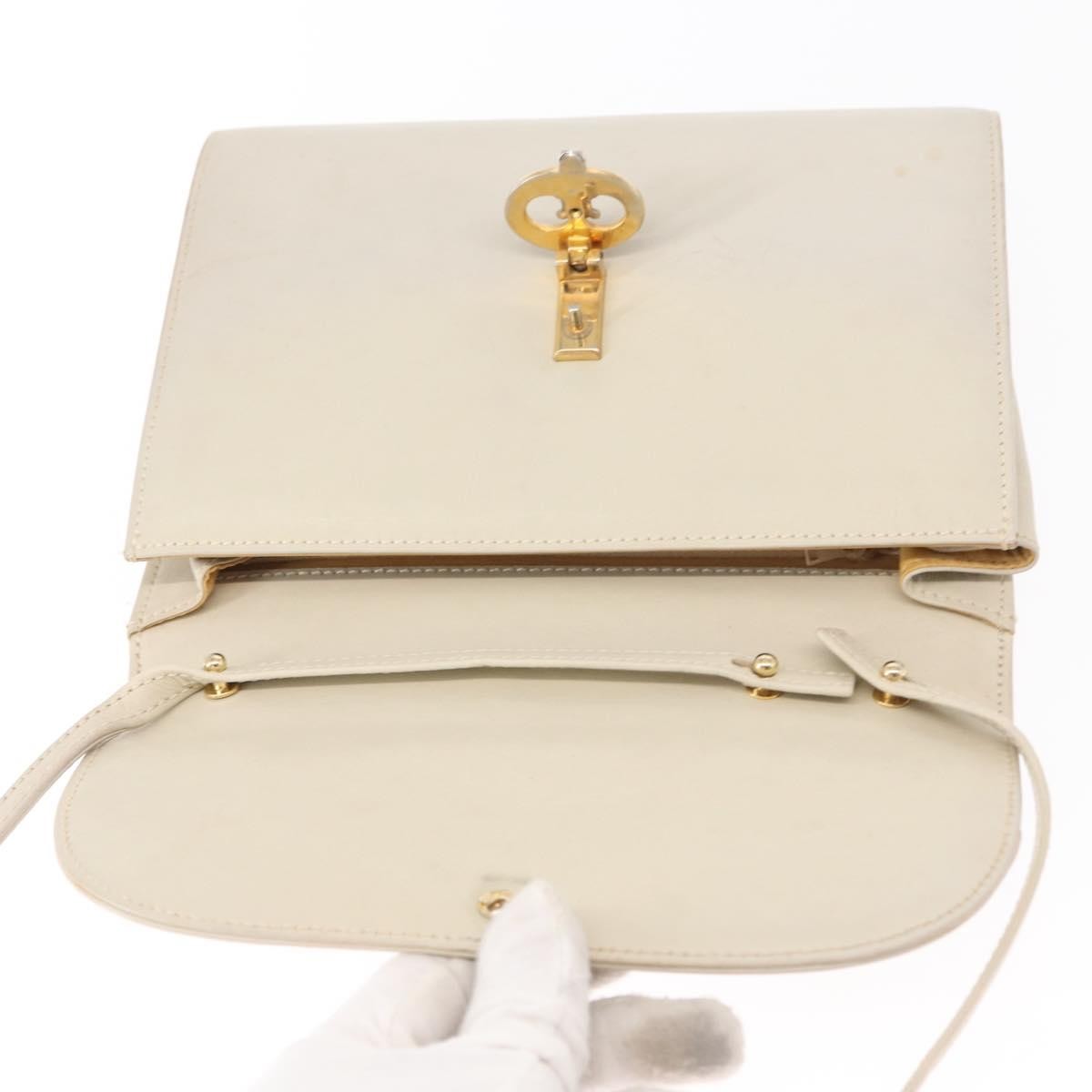 Celine Vintage Shoulder Bag Leather, ECRU, LEATHER, Shoulder bag
