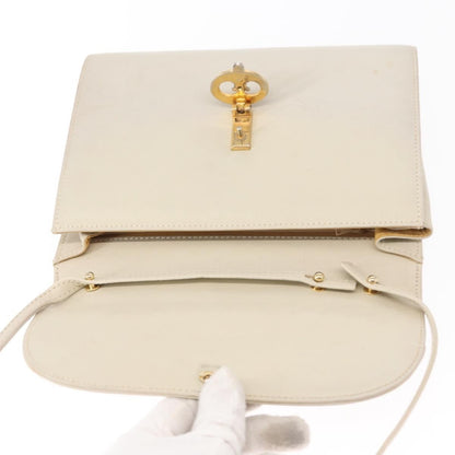 Celine Vintage Shoulder Bag Leather, ECRU, LEATHER, Shoulder bag
