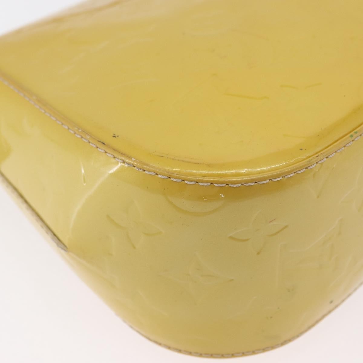 Louis Vuitton Bellflower Handbag Monogram Vernis, Yellow, Patent Leather, Shoulder Bag