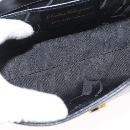 Salvatore Ferragamo Vintage Handbag Leather, BLACK, LEATHER, Handbag
