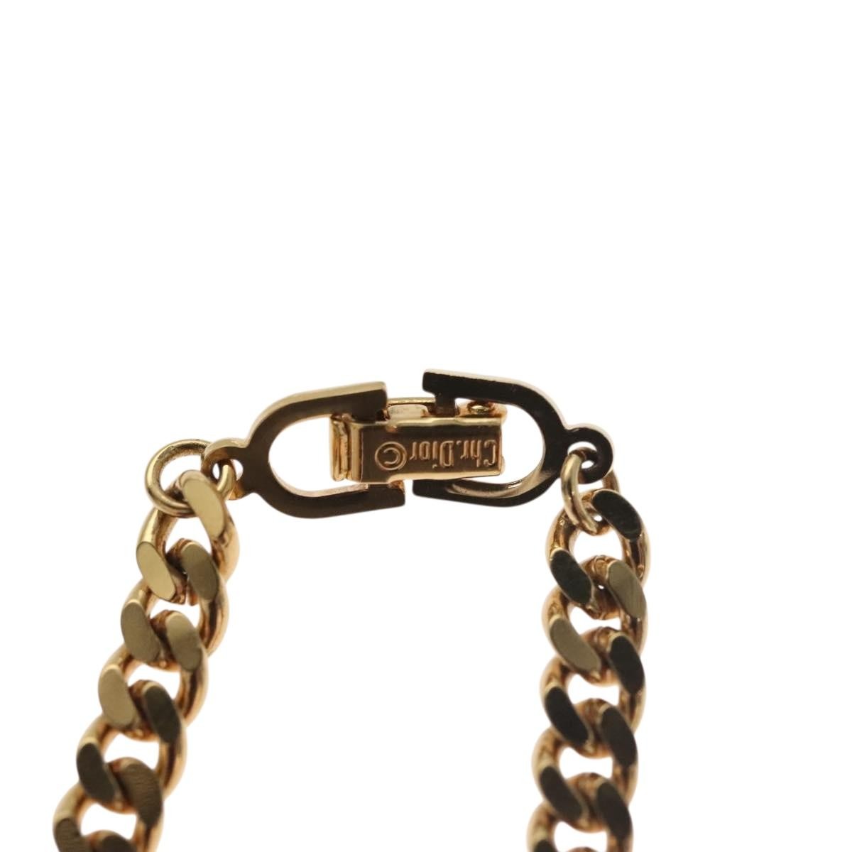 Christian Dior CD Pendant Necklace Metal and Crystals, GOLD, METAL, Bracelet