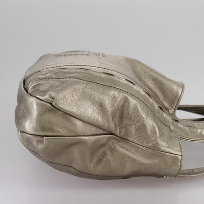 Salvatore Ferragamo Gancini Shoulder Bag Leather, GOLD, LEATHER, Shoulder bag