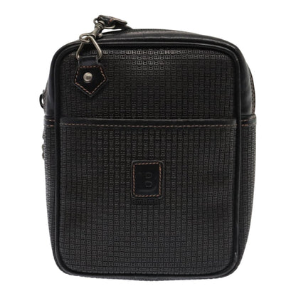 Bally Vintage Shoulder Bag PVC and Leather, Black, PVC, Shoulder Bag