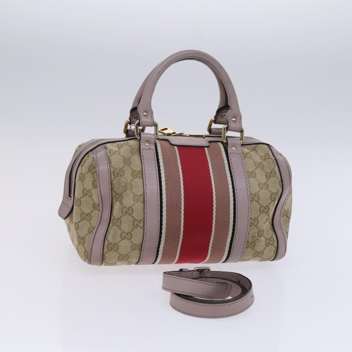 Gucci Vintage Web Boston Bag GG Canvas, BEIGE, CANVAS, Travel bag