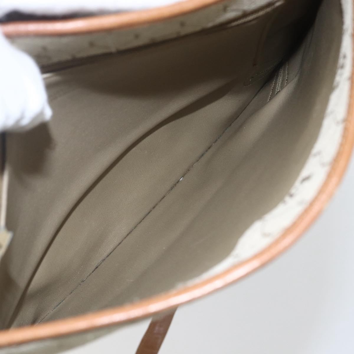 Christian Dior Vintage Honeycomb Shoulder Bag Canvas and Leather, BEIGE, CANVAS, Shoulder bag