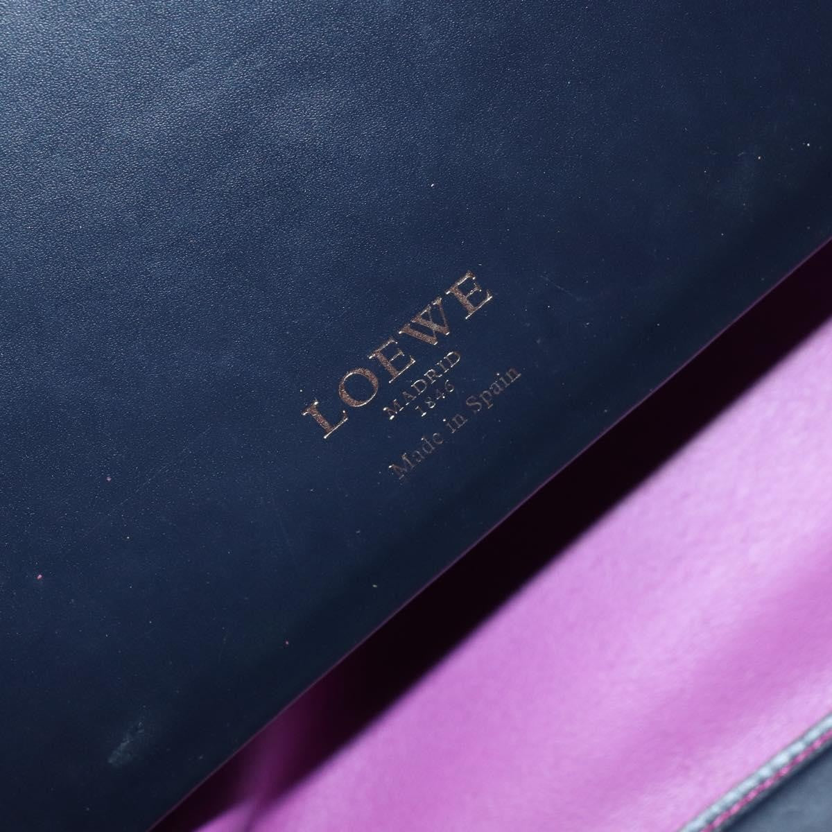 Loewe Leo Shopper Tote Leather, NAVY, LEATHER, Tote bag