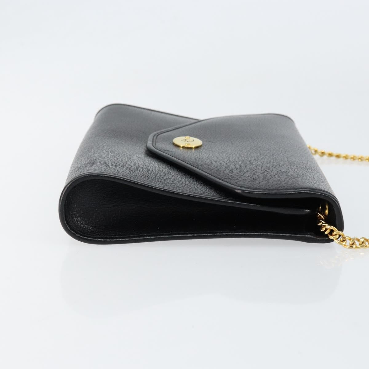 Christian Dior Vintage Chain Flap Shoulder Bag Leather, BLACK, LEATHER, Shoulder bag