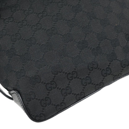 Gucci Belted Bucket Tote GG Canvas with Leather, Black, Canvas, Tote Bag