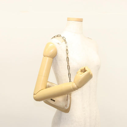 Gucci Chain Flap Shoulder Bag Satin, BEIGE, GOLD, Shoulder bag