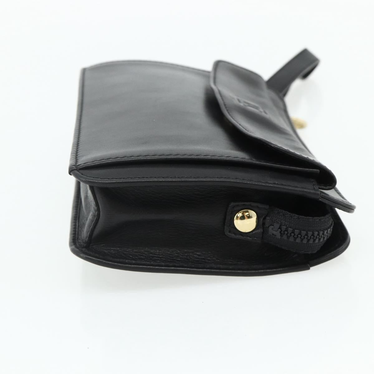 Celine Clutch Bag Leather, Black, Leather, Clutch