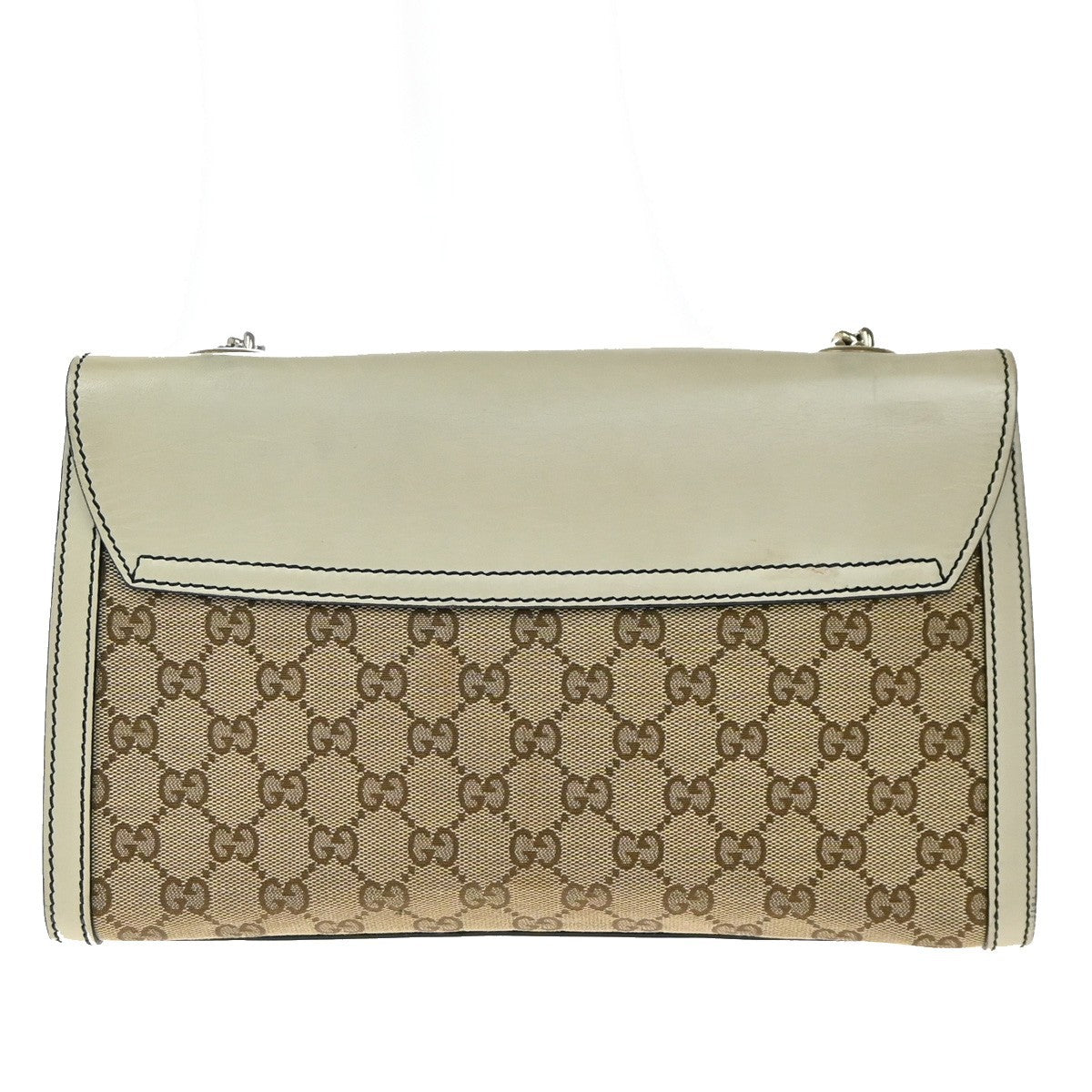 Gucci Emily Chain Flap Shoulder Bag GG Canvas and Leather, BROWN, CANVAS, Shoulder bag