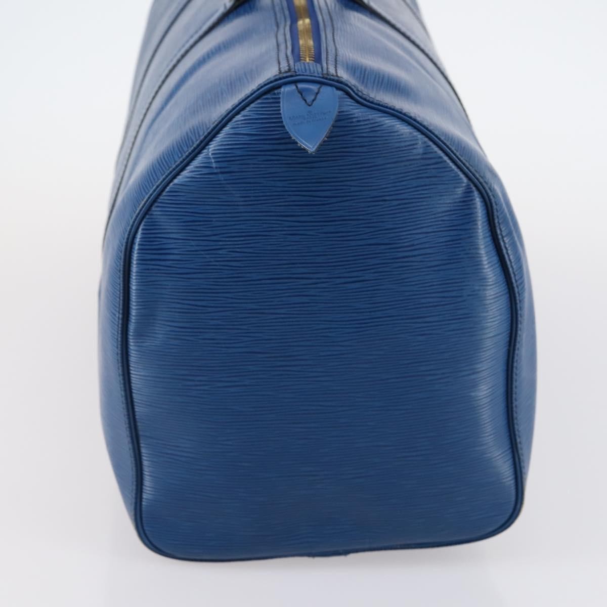 Louis Vuitton Keepall Bag Epi Leather, BLUE, LEATHER, Travel bag