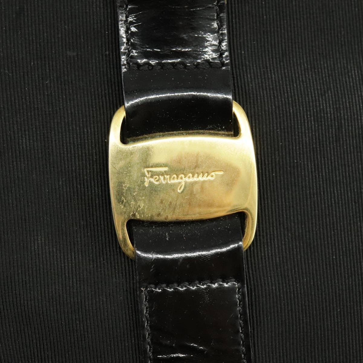 Salvatore Ferragamo Vala tote Canvas, BLACK, CANVAS, Tote bag