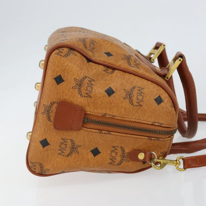 MCM Visetos Handbag Canvas and Leather, BROWN, CANVAS, Handbag