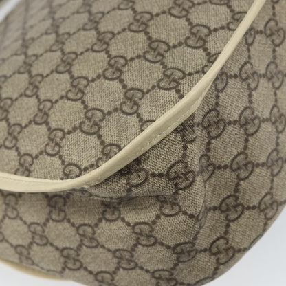 Gucci Double Buckle Flap Messenger Bag GG Coated Canvas with Leather, BEIGE, PVC, Shoulder bag