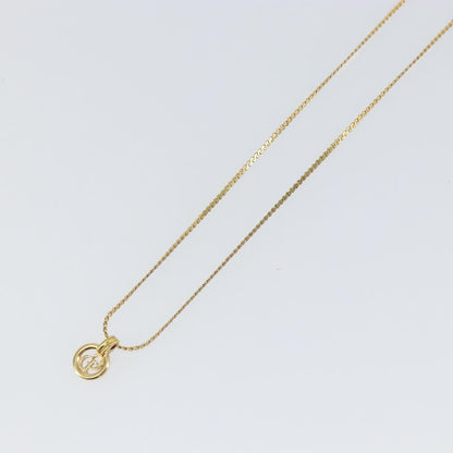 Christian Dior CD Round Pendant Necklace Metal, Gold, Metal, Necklace