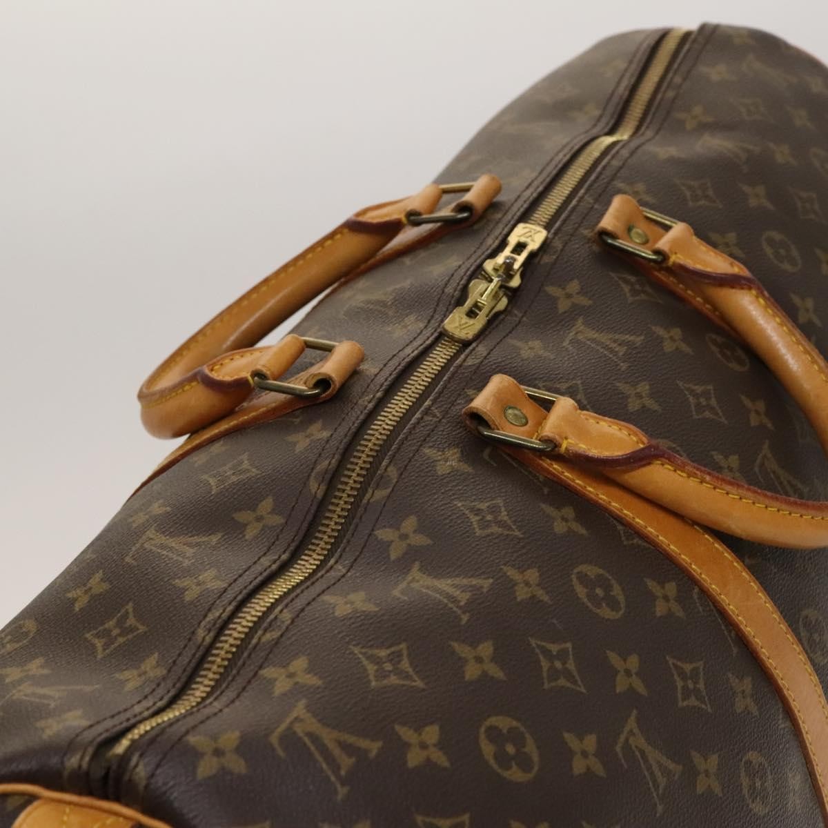 Louis Vuitton Keepall Bag Monogram Canvas, BROWN, CANVAS, Travel bag