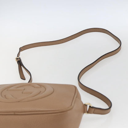 Gucci Soho Disco Crossbody Bag Leather, BEIGE, LEATHER, Shoulder bag