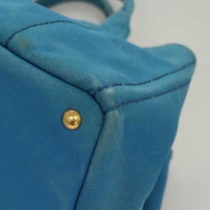 Prada Canapa Convertible Tote Canvas, BLUE, CANVAS, Tote bag