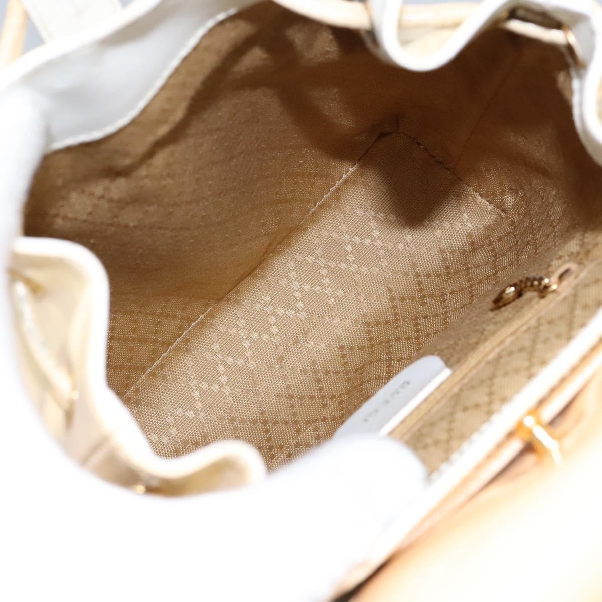 Gucci Vintage Bamboo Backpack Patent, Beige, Patent Leather, Backpack