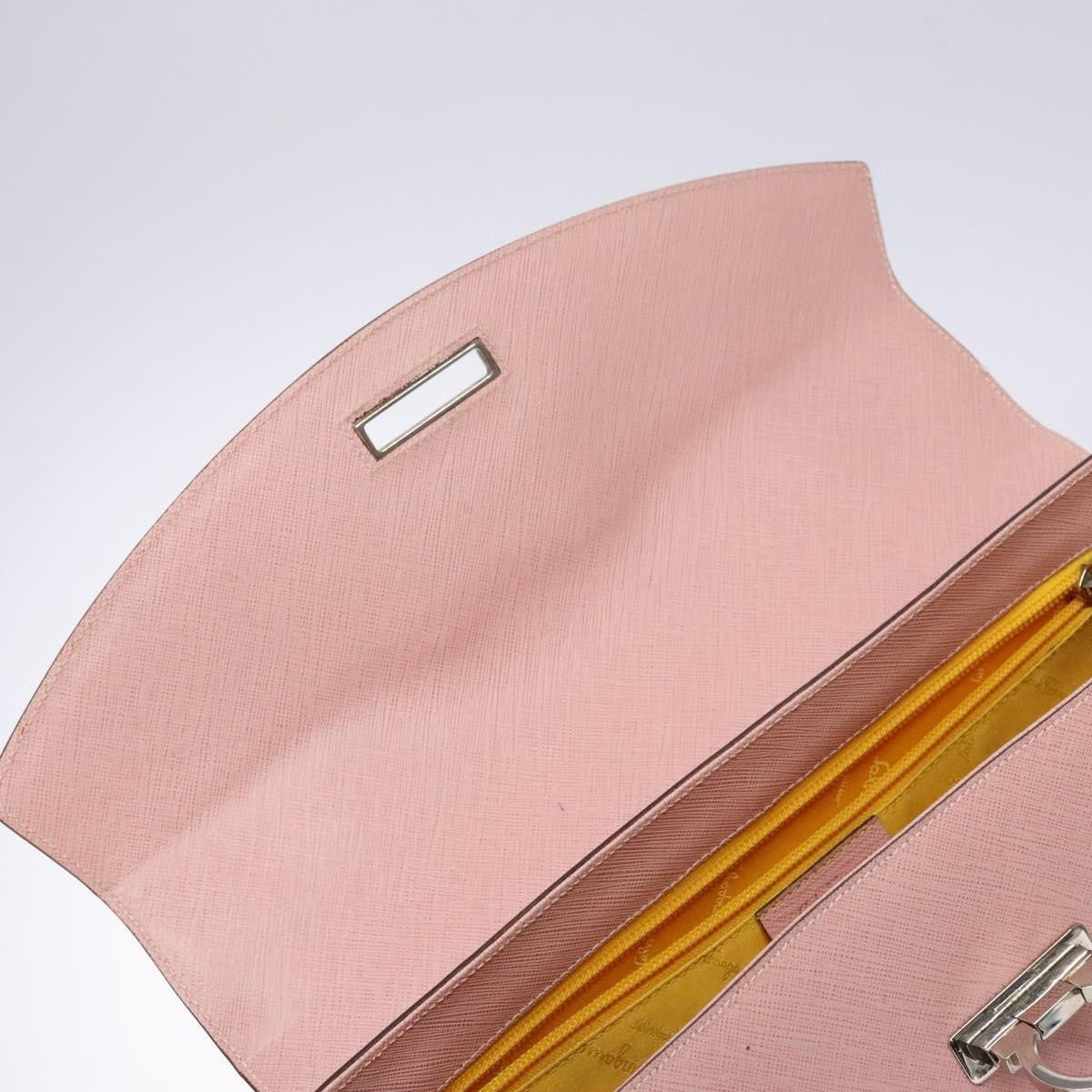 Salvatore Ferragamo Gancini handbag Leather, PINK, LEATHER, Handbag