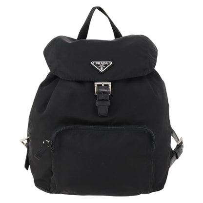 Prada Front Pocket Backpack Tessuto, BLACK, NYLON, Backpack