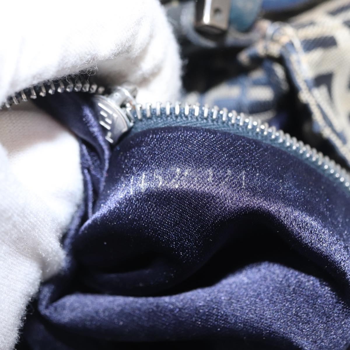 Fendi Baguette Bag Zucchino Canvas, NAVY, CANVAS, Shoulder bag