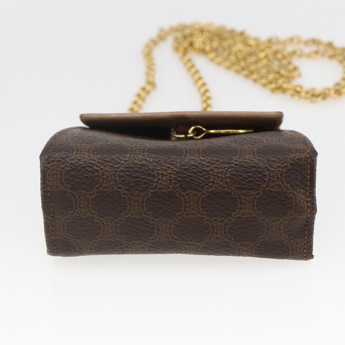 Celine Vintage Macadam Shoulder Bag Canvas and Leather, BROWN, CANVAS, Shoulder bag