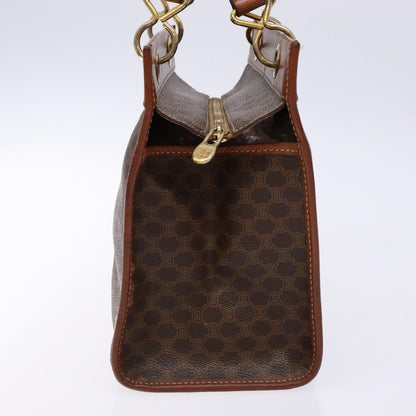 Celine Macadam Handbag Macadam with leather, BROWN, CANVAS, Handbag