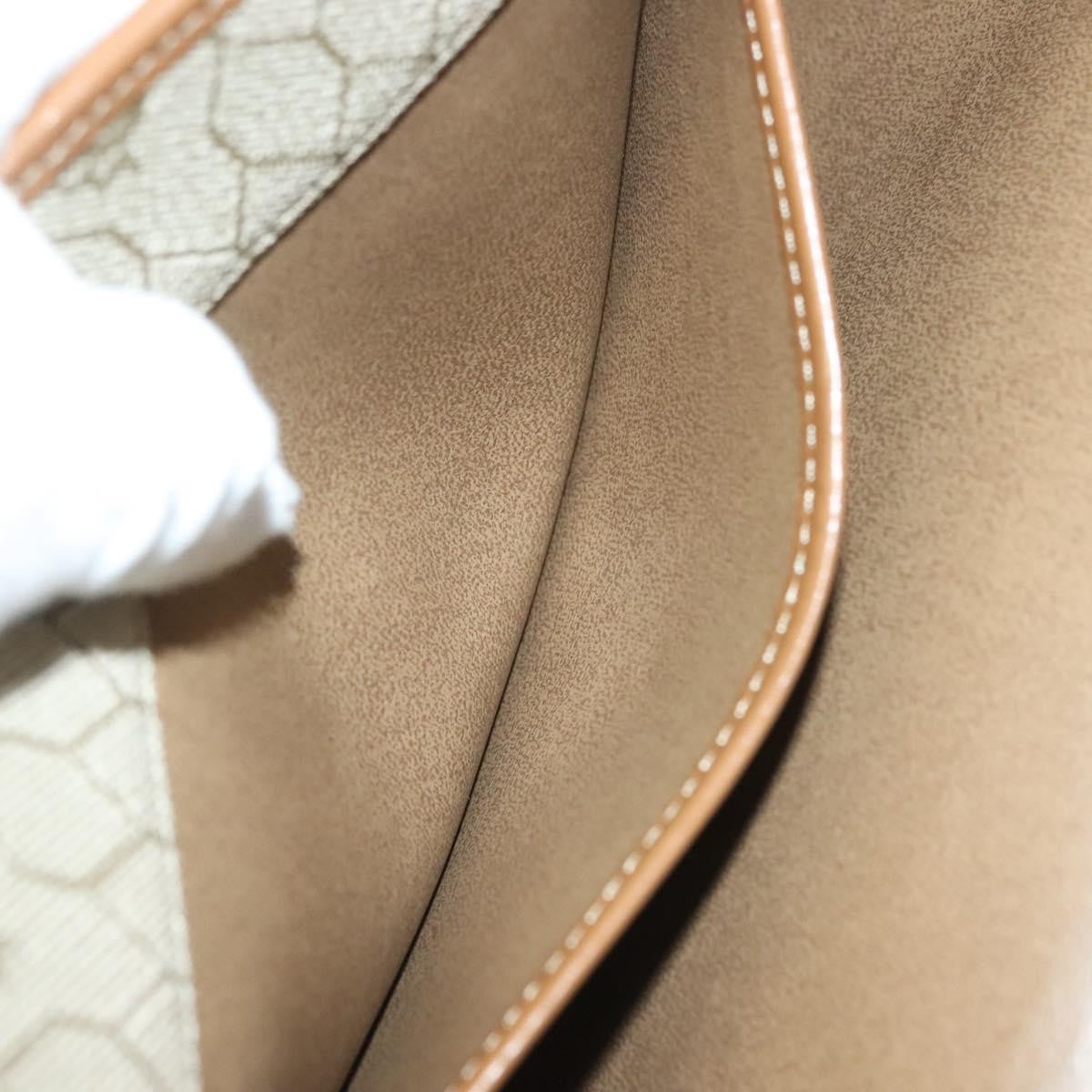 Christian Dior Vintage Honeycomb chain Canvas, BEIGE, CANVAS, Handbag