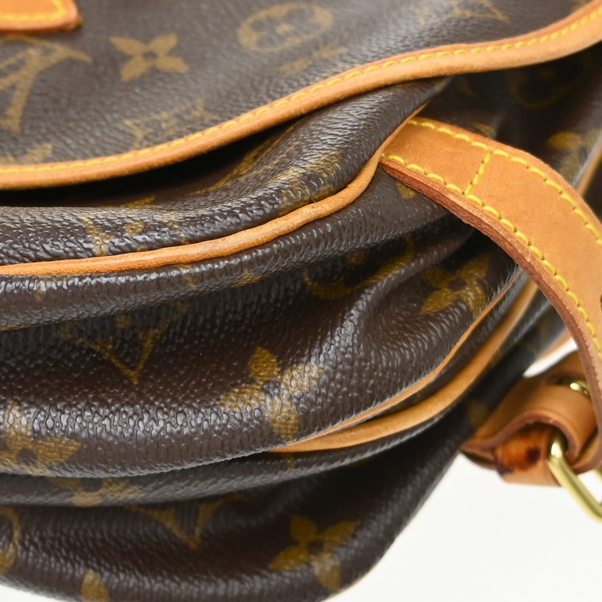 Louis Vuitton Saumur Handbag Monogram Canvas, Brown, Canvas, Shoulder Bag