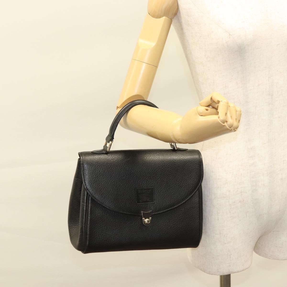 Burberry Vintage Handbag Leather, BLACK, LEATHER, Handbag