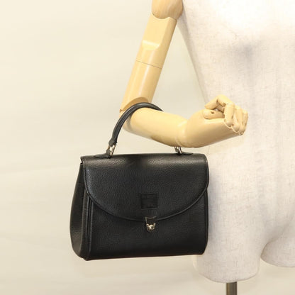 Burberry Vintage Handbag Leather, BLACK, LEATHER, Handbag