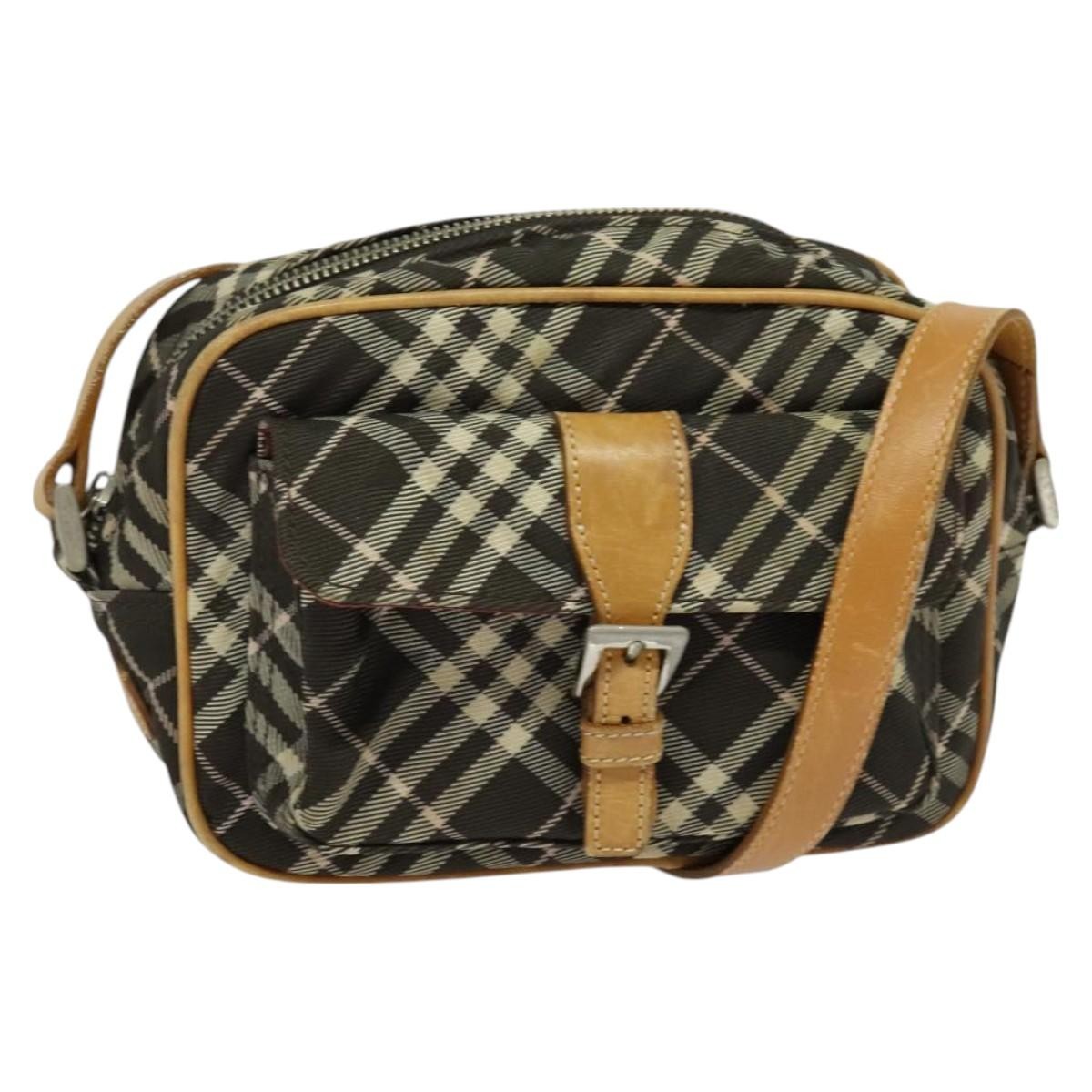 Burberry Nova Check Blue Label Canvas, BLACK, CANVAS, Shoulder bag