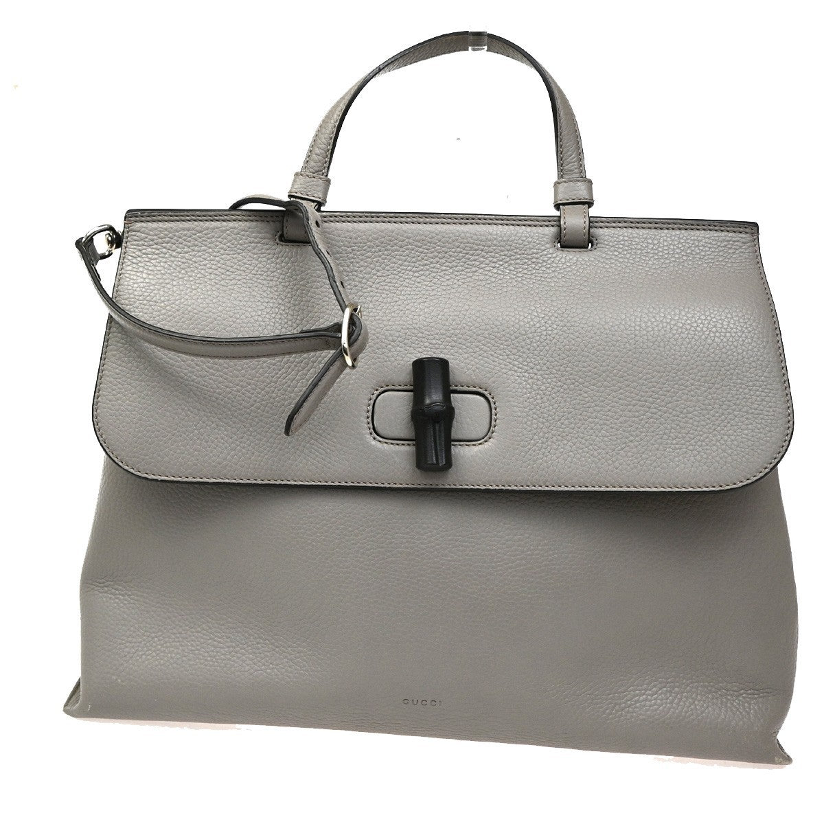 Gucci Bamboo Daily Top Handle Bag Leather, Gray, Leather, Shoulder Bag