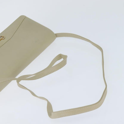 Celine Flap Shoulder Bag Leather, BEIGE, LEATHER, Shoulder bag