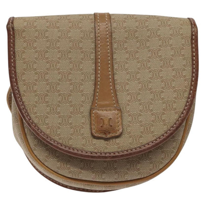 Celine Vintage Macadam Shoulder Bag Canvas, BEIGE, CANVAS, Shoulder bag