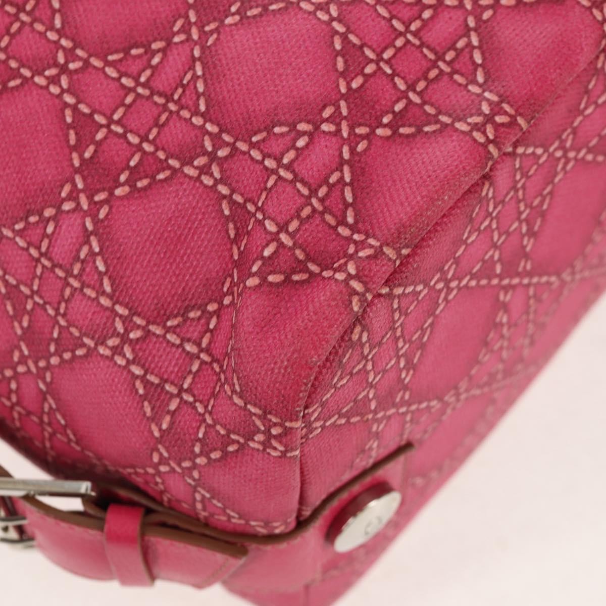 Christian Dior Cannage Handbag Canvas, PINK, CANVAS, Handbag